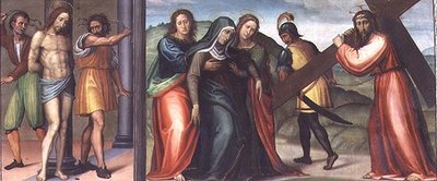 De Geseling van Christus en De Weg naar Calvarie door Giovanni Antonio Sogliani