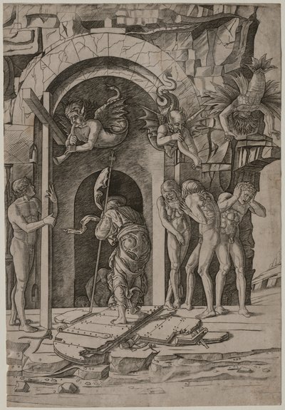 Afdaling in de limbo door Giovanni Antonio da Brescia