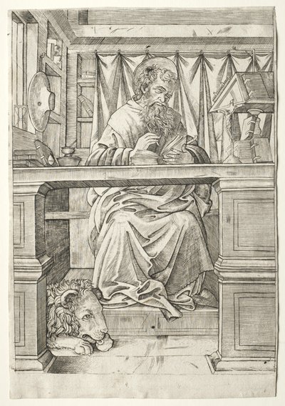 St. Hiëronymus in Zijn Studie door Giovanni Antonio da Brescia