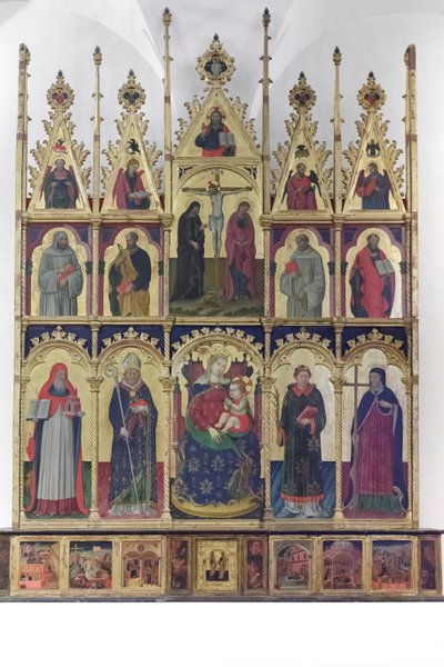 Madonna met Kind tussen de heiligen Hiëronymus, Benedictus door Giovanni Antonio da Pesaro