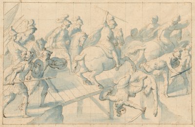 Een gevecht op een brug door Giovanni Balducci