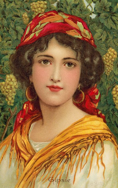 Portret van een Zigeunervrouw met een Wijnstok door Giovanni Barbaro