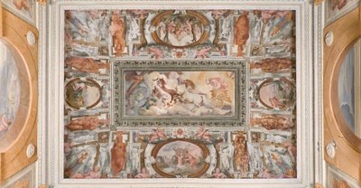 Strijdwagen van de Zon bestuurd door Apollo, Apollo Loggia, ca.1560 door Giovanni Battista and Cambiaso Luca Castello