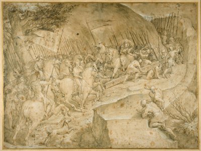 De weg naar Calvarie door Giovanni Battista  Castello