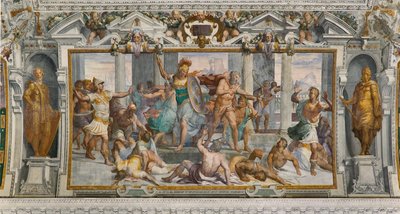 Verhalen van Ulysses: de slachting van de Proci, ca.1560 door Giovanni Battista Castello