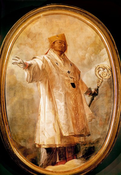 San Carlo Borromeo in glorie door Giovanni Battista  Crespi