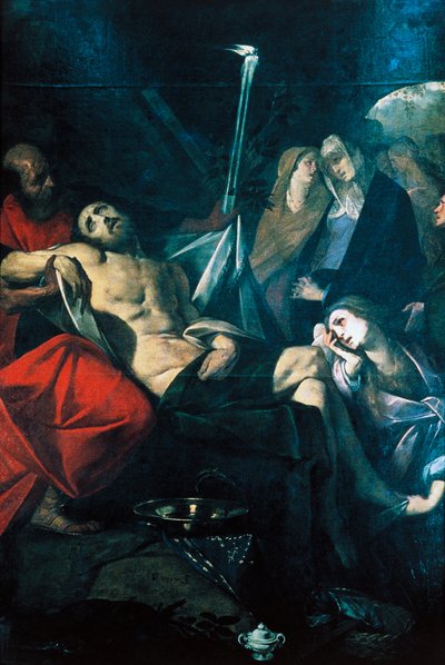 De nederlegging van Christus in het graf door Giovanni Battista  Crespi