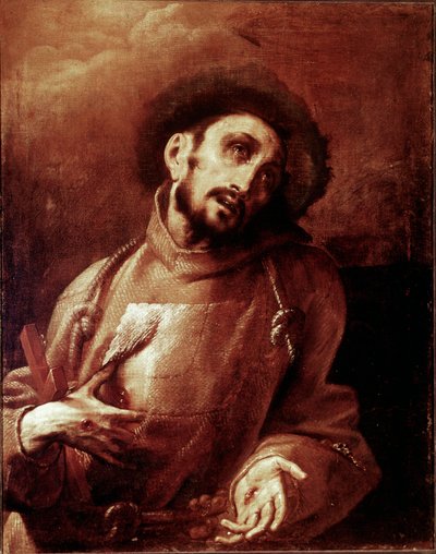 Sint Franciscus van Assisi in extase door Giovanni Battista  Crespi