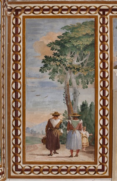 Landschap met boeren door Giovanni Battista Tiepolo