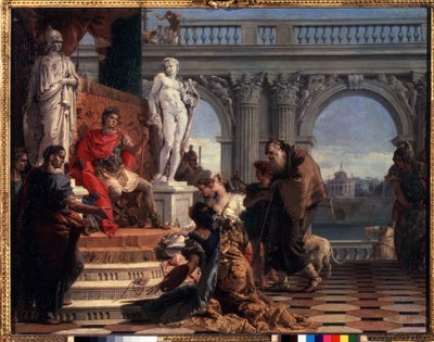 Maecenas presenteert de kunsten aan Augustus door Giovanni Battista Tiepolo
