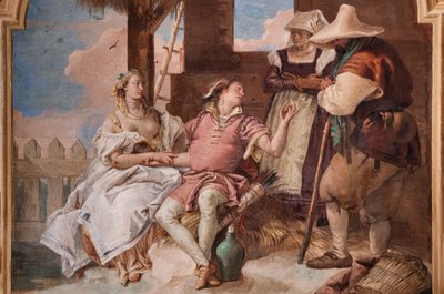 Angelica en Medoro in het huis van de herders door Giovanni Battista Tiepolo