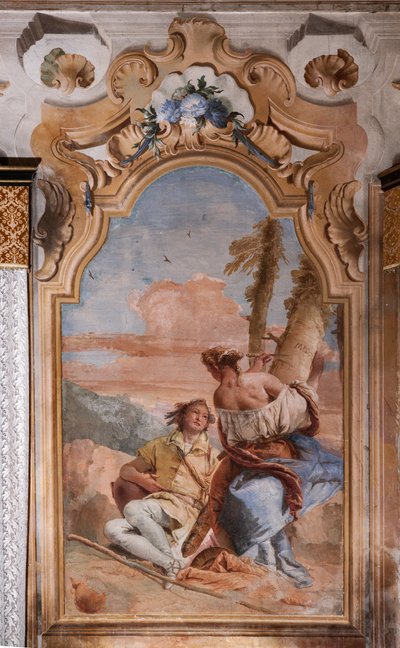Palazzina: tweede kamer of kamer van Ariosto met fresco