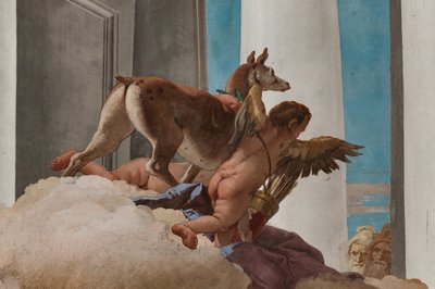 Palazzina (klein gebouw), de entreehal: "Het offer van Iphigenia" (detail) door Giovanni Battista Tiepolo