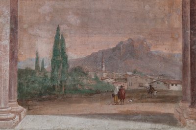 Palazzina (Klein Gebouw): uitzicht op de eerste kamer en zijn fresco