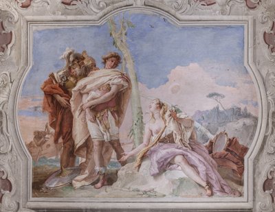 Palazzina: uitzicht op de vierde kamer of van Torquato Tasso, met fresco
