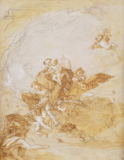 Sint Antonius en het Christuskind ondersteund door Engelen door Giovanni Battista Tiepolo