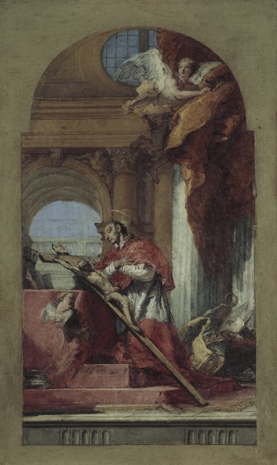Sint Carolus Borromeus mediterend op het Kruis door Giovanni Battista Tiepolo