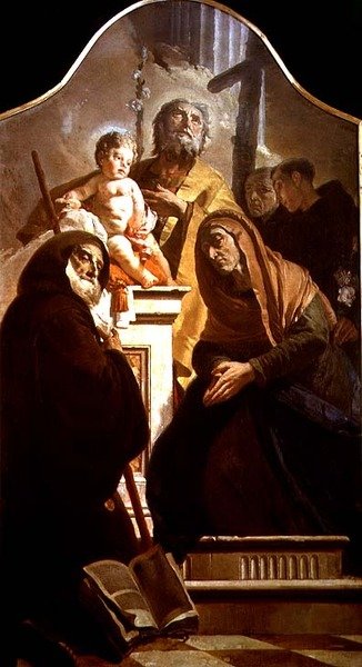 St. Joseph met het Christuskind en Heiligen, ca. 1730-35 door Giovanni Battista Tiepolo