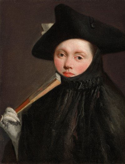 Jonge dame met een driekantige hoed door Giovanni Battista (1696 1770) Tiepolo