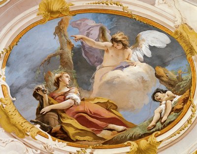 Engel troost Hagar in de wildernis door Giovanni Battista Tiepolo