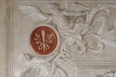 Detail van fresco, uit de Kamer van de Aeneis in de Palazzina door Giovanni Battista Tiepolo