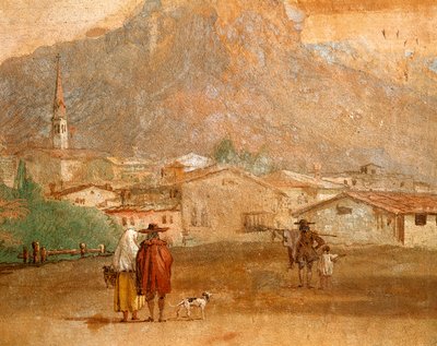 Landschap met Cupido door Giovanni Battista Tiepolo