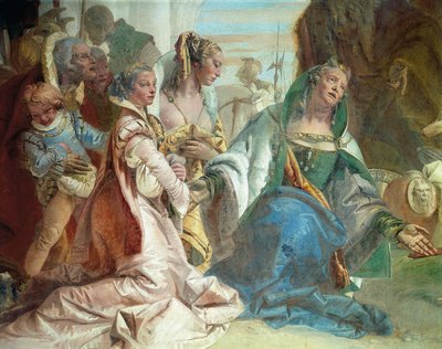 De familie van Darius III Codoman, detail van Glorie van Scipio Africanus en Alexander de Grote door Giovanni Battista Tiepolo