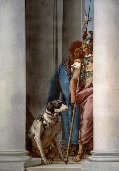Odysseus en zijn hond Argus door Giovanni Battista Tiepolo