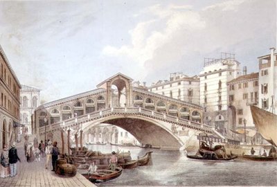 De Ponte di Rialto, Venetië, gegraveerd door Lefevre door Giovanni Battista (after) Cecchini