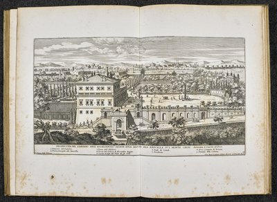 Prospettiva del Giardino dell eccellentis Signor Duca Mattei alla Navicella sul Monte Celio, Roma door Giovanni Battista (after) Falda