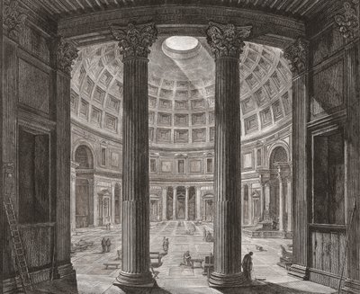 Interieur van het Pantheon, Rome, Italië. Piranesi. door Giovanni Battista (after) Piranesi