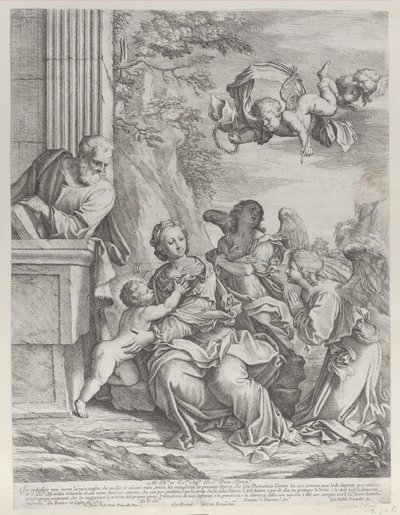 De Heilige Familie met Engelen rechts en boven, 1652 door Giovanni Battista Beinaschi
