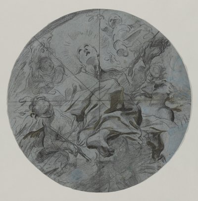 Apotheose van een heilige (recto) door Giovanni Battista Benaschi