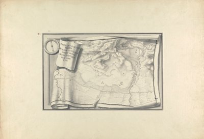 Plan van de ruïnes in Sardis met overblijfselen van oude gebouwen die nog bestaan in 1750 door Giovanni Battista Borra