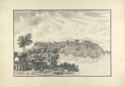 Onafgewerkte Zicht op de Palatijn in Rome door Giovanni Battista Borra