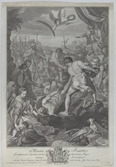 Het martelaarschap van Sint Vitalis van Milaan, die levend wordt begraven, 1776 door Giovanni Battista Cecchi
