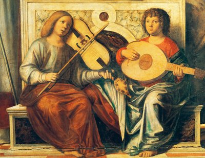Cherubijnen die muziekinstrumenten bespelen door Giovanni Battista Cima da Conegliano