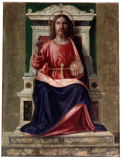 Christus op de Troon, Redder van de Wereld, c1505 door Giovanni Battista Cima da Conegliano