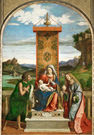 De Maagd en het Kind tussen Sint-Jan de Doper en
Heilige Madeleine ... door Giovanni Battista Cima da Conegliano