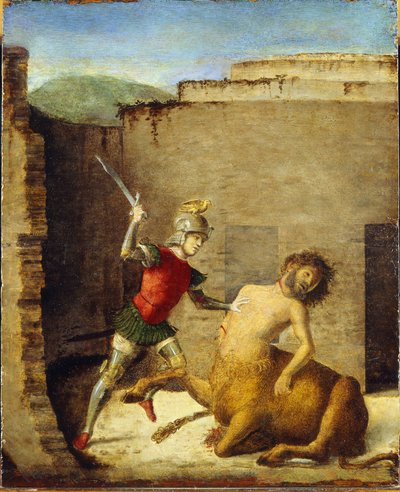 Theseus verslaat de Minotaurus door Giovanni Battista Cima da Conegliano