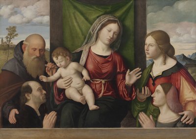 Maagd en Kind met Heiligen en Schenkers door Giovanni Battista Cima da Conegliano