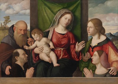 Maagd en Kind met Heiligen en Schenkers, ca. 1515 door Giovanni Battista Cima da Conegliano