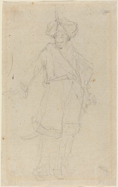 Een Turk [recto] door Giovanni Battista Cipriani