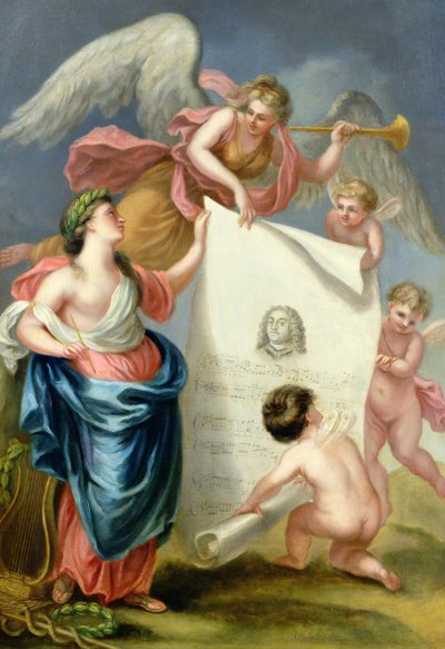 Allegorische studie voor een herdenkingsprent van Handel door Giovanni Battista Cipriani