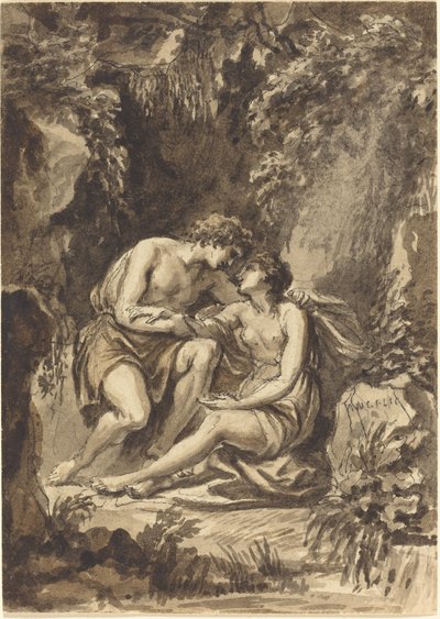 Angelica en Medoro door Giovanni Battista Cipriani