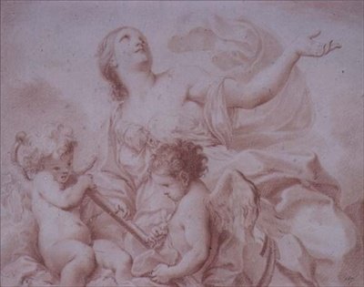 Figuur van Hoop, met twee Gevleugelde Cupido