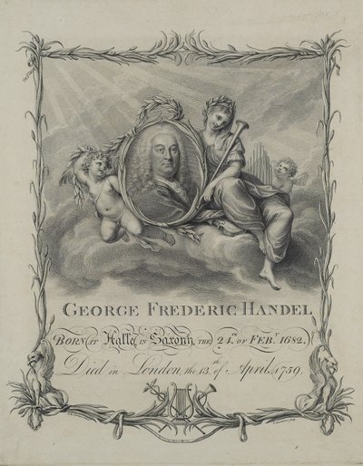 George Frideric Handel, gegraveerd door Francesco Bartolozzi, ca. 1790 door Giovanni Battista Cipriani