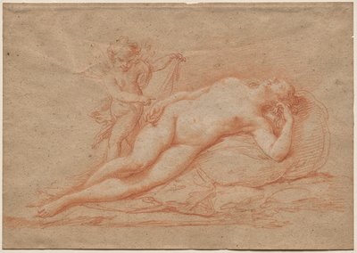Liggende Naakte met Cupido door Giovanni Battista Cipriani