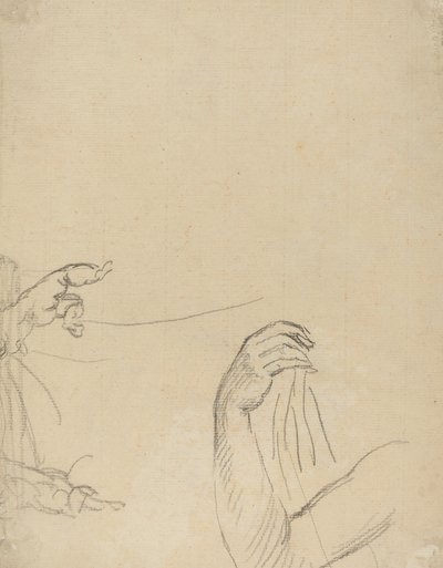 Studie van Twee Putti en een Gedrapeerde Arm door Giovanni Battista Cipriani