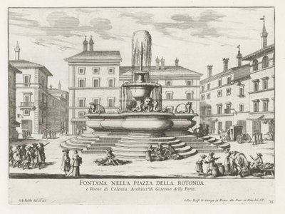 Fontana del Pantheon op Piazza della Rotonda te Rome door Giovanni Battista Falda